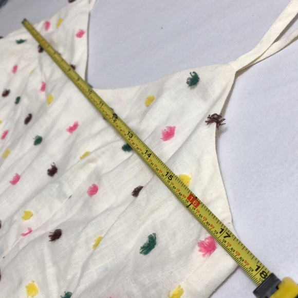 H&M Strappy White V NeckTop Multicolor Dots Sz 10 - Picture 7 of 8